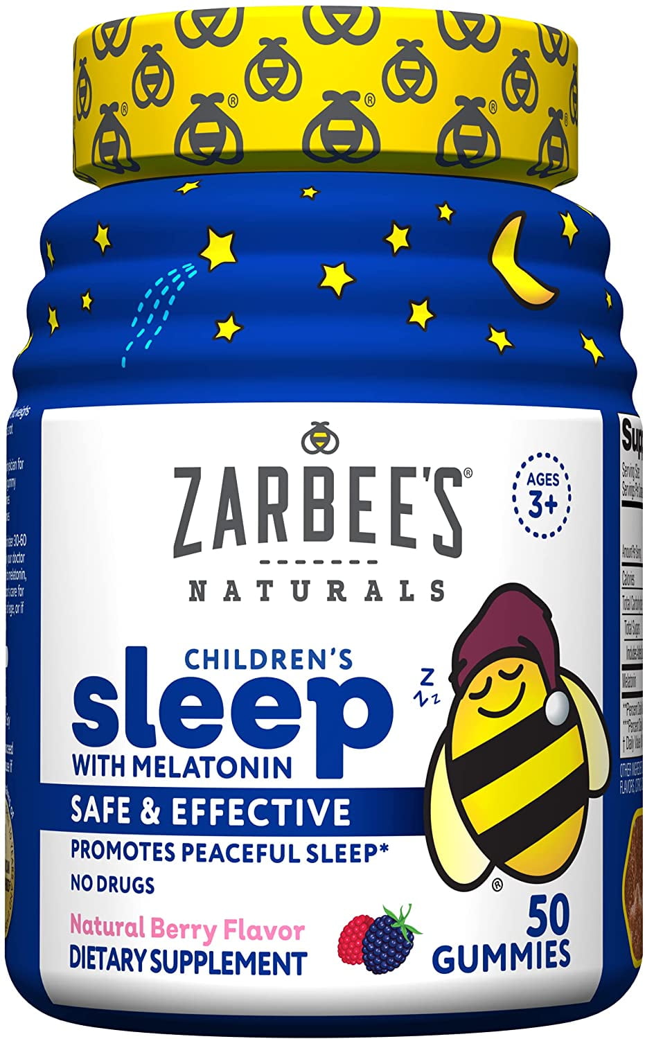 Zarbee's Kids Melatonin Gummy, DrugFree & Effective Bedtime Childrens Sleep Aid Supplement