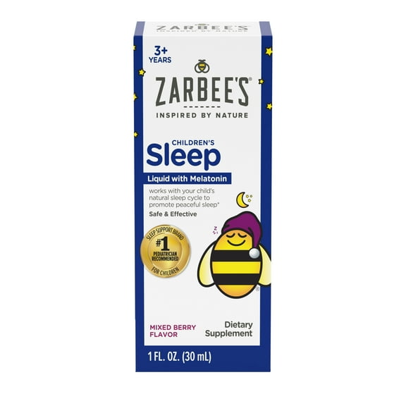 Zarbee's Children's Sleep Liquid with Melatonin, Natural Berry