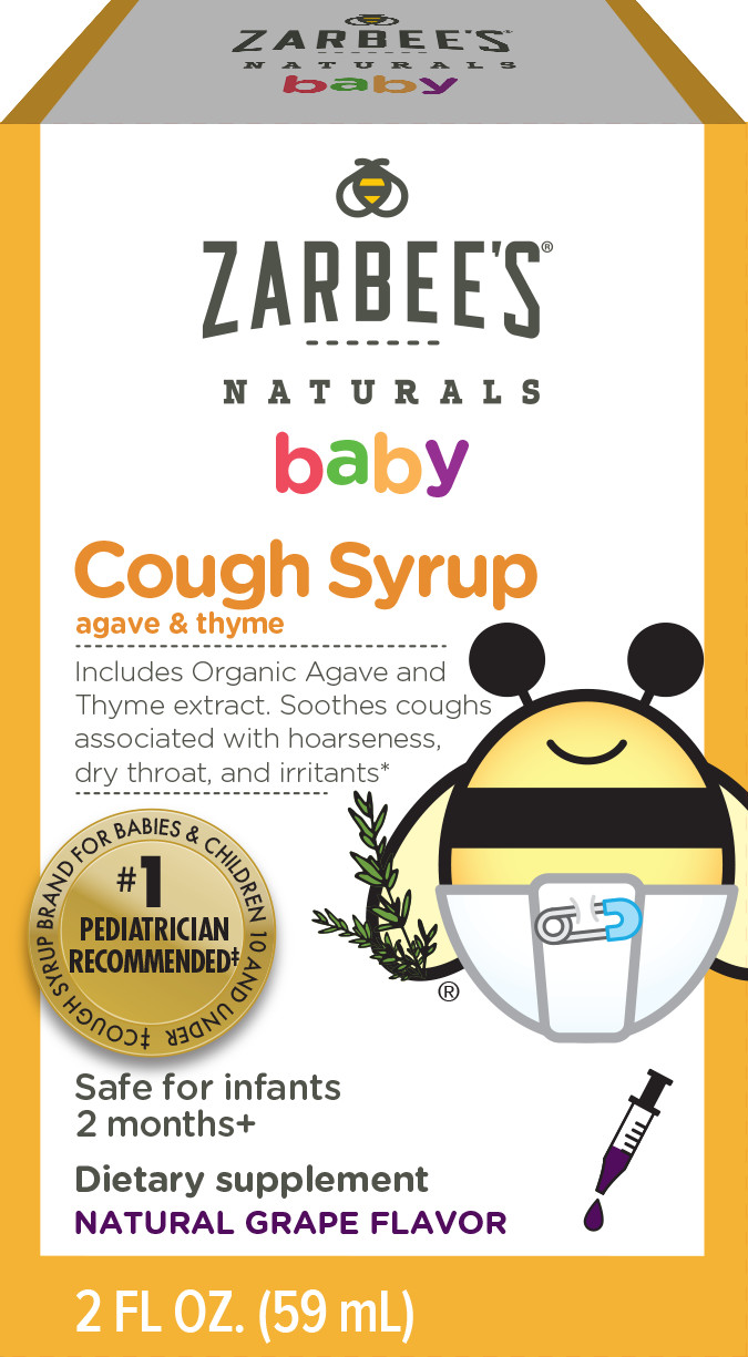 Zarbee's Naturals Baby Cough Syrup with Agave & Thyme, Natural Grape, 2 fl oz - image 1 of 8