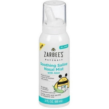 Zarbee's Naturals Soothing Saline Mist with Aloe, 3 oz 1 ea (Pack of 4)