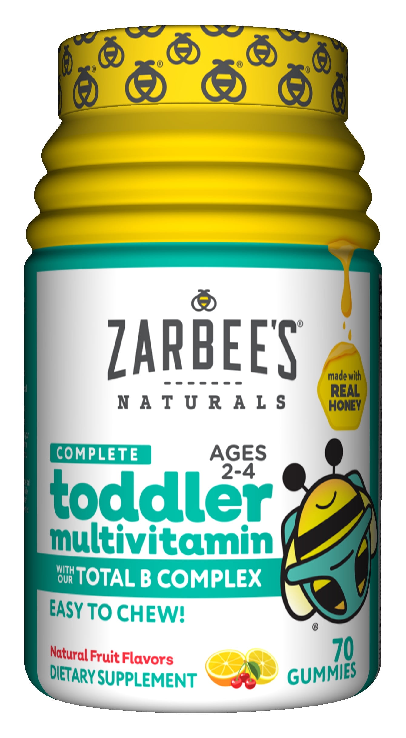 Zarbee's Naturals Toddler Multivitamin, Sweetened with Honey, Fruit, 70