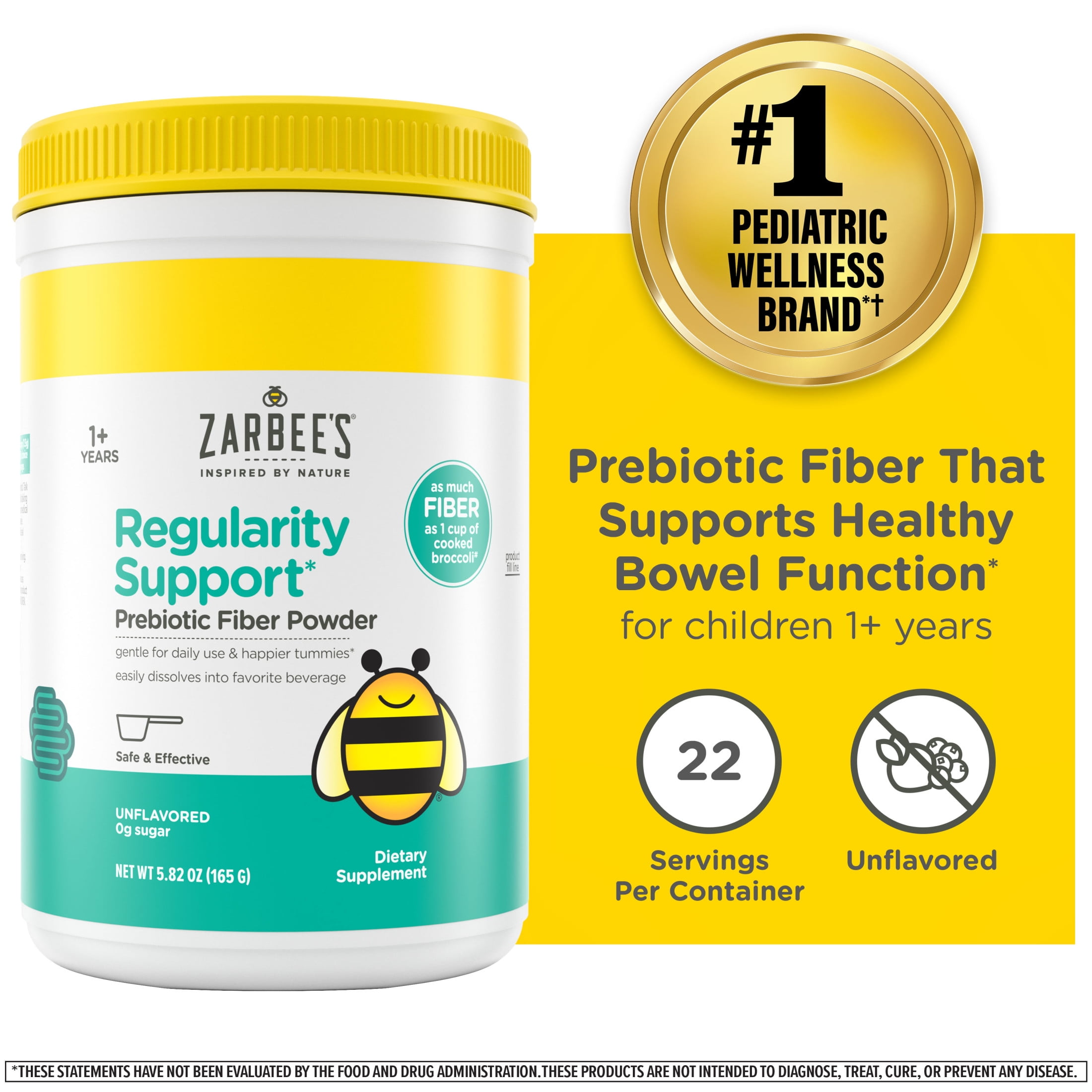 Zarbee's Children's Regularity Support* Prebiotic Fiber Powder, 5.82 oz
