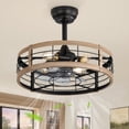 thumbnail image 1 of Zardon 20in Ceiling Fan with Light and Remote Control, 6 Speed Farmhouse Ceiling Fans for Kitchen, Bedroom, Indoor, Quiet, Timing, Brown, 1 of 7