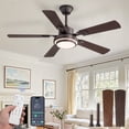 thumbnail image 1 of Zardon 48" Ceiling Fans with Light and Remote Control , Modern Low Profile Ceiling Fans with Reversible 6 Speeds for Intdoor , Outdoor , Bronze, 1 of 8
