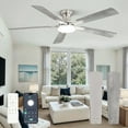 thumbnail image 1 of Zardon 52 inch Ceiling Fan with Light, Flush Mount Low Profile, App & Remote Control, Dimmable 6-Speed, Quiet Reversible DC Motor for Bedroom, Living Room, Nickel, 1 of 11