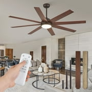 Zardon 65-Inch Ceiling Fan with Light - Remote Control, 6-Speed, Black/Electroplated Gold/Sand Nickel/Oil Bronze/Brown