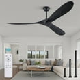 thumbnail image 1 of Zardon 70in Farmhouse Ceiling Fan with Remote Control No Light, 6 Speeds, Reversible, Low Profile Flush Mount Ceiling Fan for Indoor, Outdoor, Black, 1 of 7
