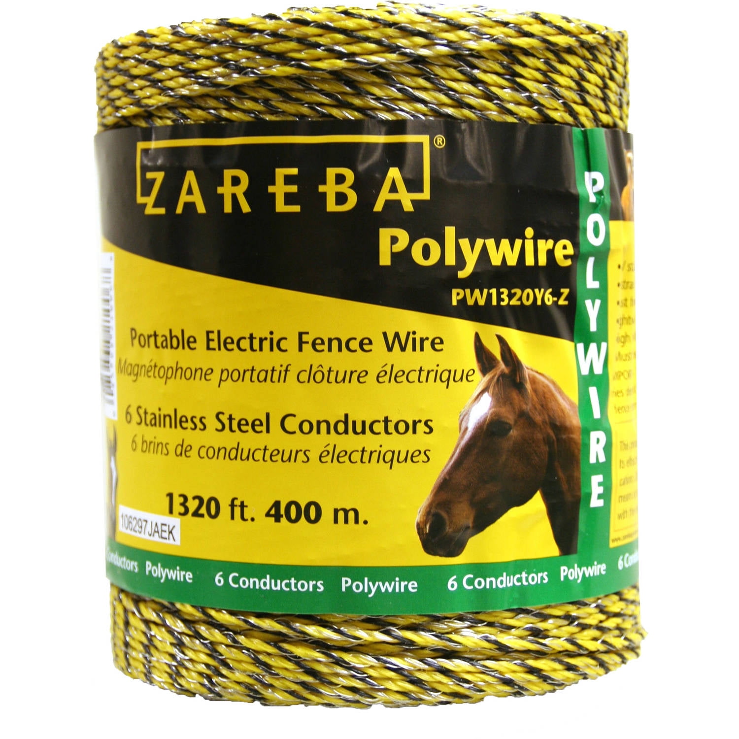 Zareba 1320 feet Polywire with 6 Conductors for Electric Fencing