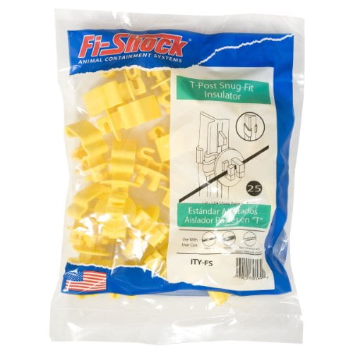 Zareba Fi-Shock ITY-FS Snug-Fitting T-Post Insulator Yellow