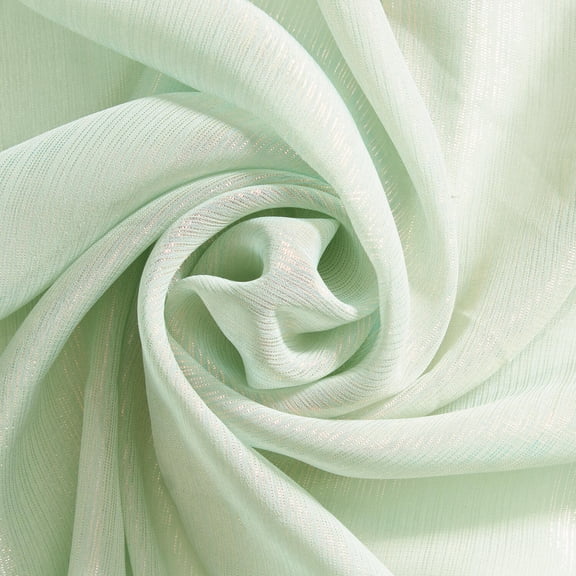 Zari Metallic Striped Chiffon Jacquard 58 Inch Polyester Fabric By The Yard - For Sewing Apparel, Accessories, & Décor - Aqua Green (5 Yards)