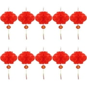 Zarlbol Spring Festival Lantern, Red Chinese Lanterns, 10 in Chinese Lunar New Year Festival Lanterns Decorations for New Year, Spring Festival, Lantern Festival, Wedding Decoration