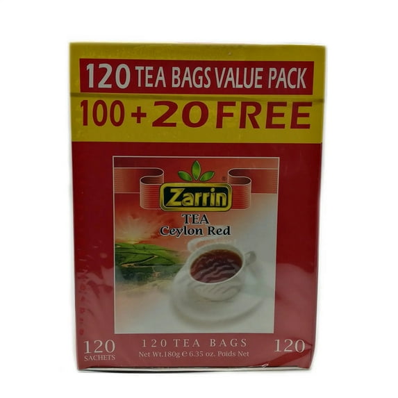 Zarrin Ceylon Red 120 Tea Bag Value Pack - Chai - چای کیسه ای خالص سیلان