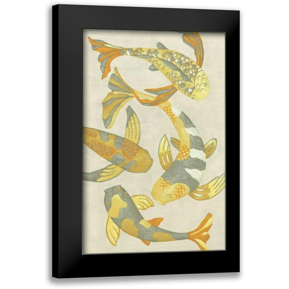 Zarris, Chariklia 10x14 Black Modern Framed Museum Art Print Titled - Golden Koi II
