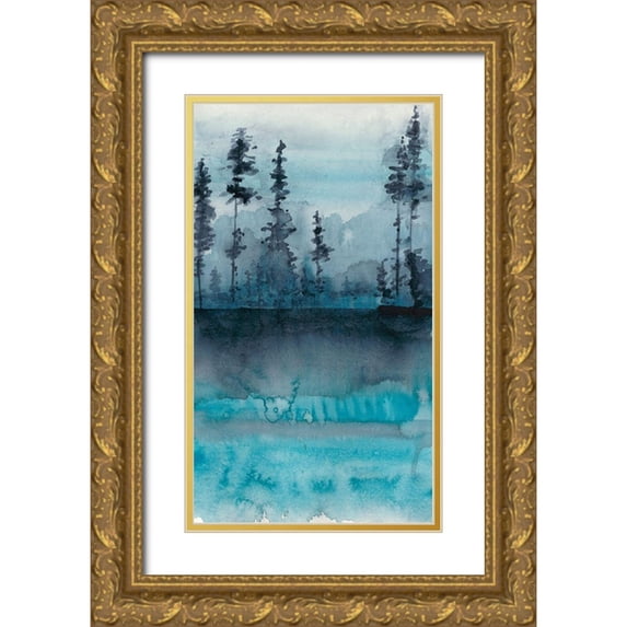 Zarris, Chariklia 10x14 Gold Ornate Wood Framed with Double Matting Museum Art Print Titled - Winter Woods II