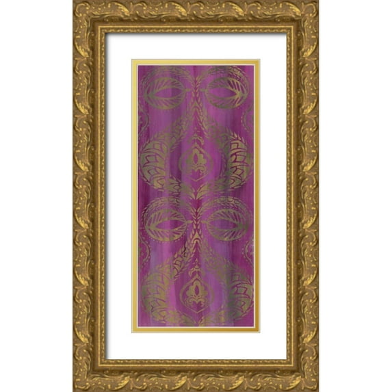 Zarris, Chariklia 10x18 Gold Ornate Wood Framed with Double Matting Museum Art Print Titled - Purple Arabesque I