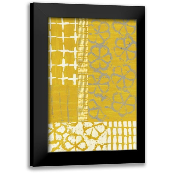 Zarris, Chariklia 11x14 Black Modern Framed Museum Art Print Titled - Golden Blockprint II