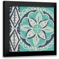 thumbnail image 1 of Zarris, Chariklia 12x12 Black Modern Framed Museum Art Print Titled - Blue Batik Tile IV, 1 of 5