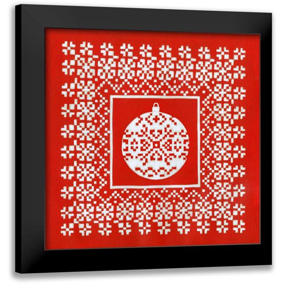 Zarris, Chariklia 12x12 Black Modern Framed Museum Art Print Titled - Fair Isle Snowflake III