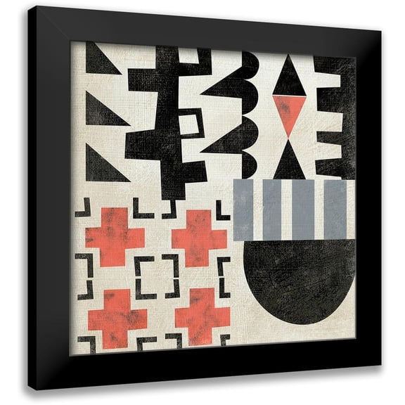 Zarris, Chariklia 12x12 Black Modern Framed Museum Art Print Titled - Geo Tile IV