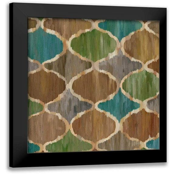 Zarris, Chariklia 12x12 Black Modern Framed Museum Art Print Titled - Ikat Symmetry IV