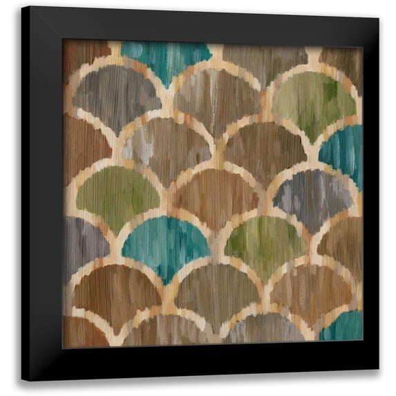 Zarris, Chariklia 12x12 Black Modern Framed Museum Art Print Titled - Ikat Symmetry I
