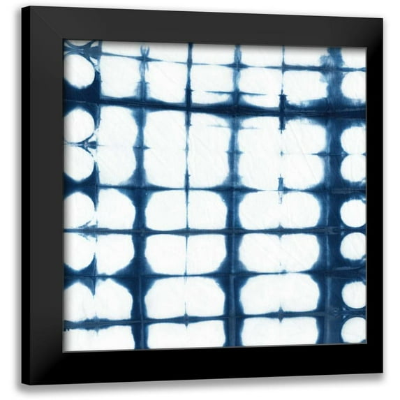 Zarris, Chariklia 12x12 Black Modern Framed Museum Art Print Titled - Indigo Tiles IX
