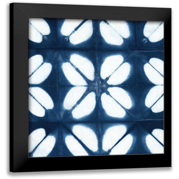 Zarris, Chariklia 12x12 Black Modern Framed Museum Art Print Titled - Indigo Tiles I