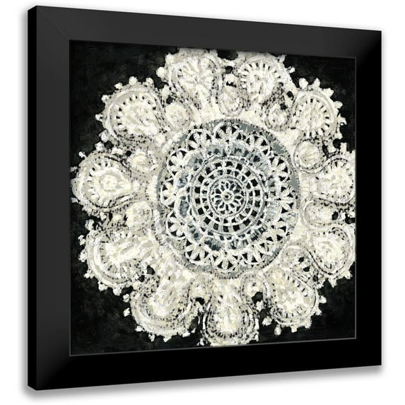 Zarris, Chariklia 12x12 Black Modern Framed Museum Art Print Titled - Mini Abstract Rosette IV