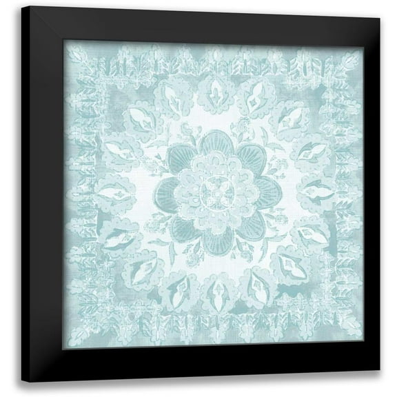 Zarris, Chariklia 12x12 Black Modern Framed Museum Art Print Titled - Spa Batik Rosette I