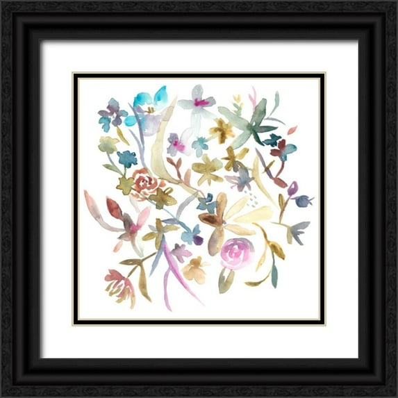 Zarris, Chariklia 12x12 Black Ornate Wood Framed with Double Matting Museum Art Print Titled - Concord Florals I