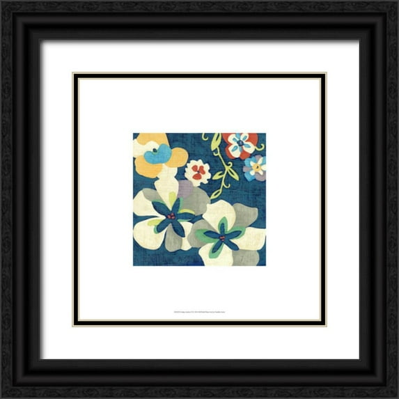 Zarris, Chariklia 12x12 Black Ornate Wood Framed with Double Matting Museum Art Print Titled - Indigo Garden VI