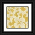 thumbnail image 1 of Zarris, Chariklia 12x12 Black Ornate Wood Framed with Double Matting Museum Art Print Titled - Suzani Silhouette in Yellow II, 1 of 4