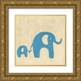 thumbnail image 1 of Zarris, Chariklia 12x12 Gold Ornate Wood Framed with Double Matting Museum Art Print Titled - Best Friends - Elephants, 1 of 4