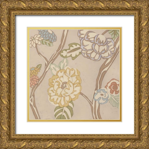 Zarris, Chariklia 12x12 Gold Ornate Wood Framed with Double Matting Museum Art Print Titled - Organza Chintz II