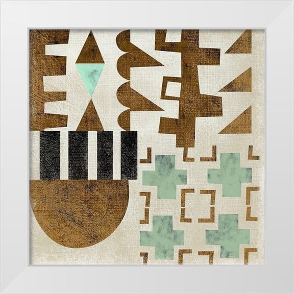 Zarris, Chariklia 12x12 White Modern Wood Framed Museum Art Print Titled - Geo Tile II