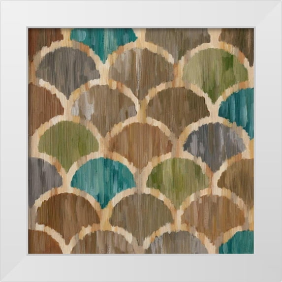 Zarris, Chariklia 12x12 White Modern Wood Framed Museum Art Print Titled - Ikat Symmetry I