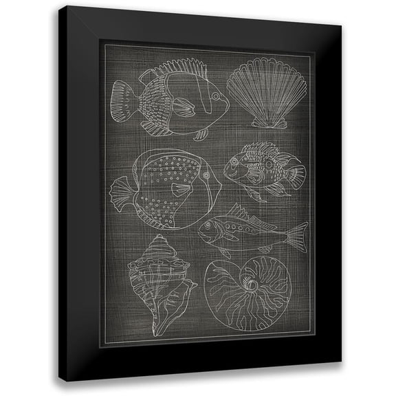 Zarris, Chariklia 12x14 Black Modern Framed Museum Art Print Titled - Sea Chart I