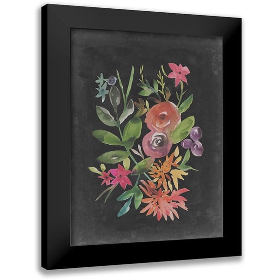 Zarris, Chariklia 12x14 Black Modern Framed Museum Art Print Titled - Velvet Floral II