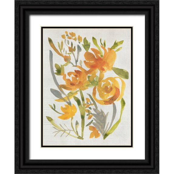 Zarris, Chariklia 12x14 Black Ornate Wood Framed with Double Matting Museum Art Print Titled - Butterscotch Bouquet II