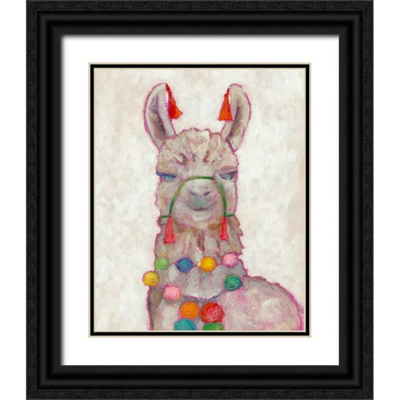 Zarris, Chariklia 12x14 Black Ornate Wood Framed with Double Matting Museum Art Print Titled - Festival Llama I