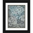 thumbnail image 1 of Zarris, Chariklia 12x14 Black Ornate Wood Framed with Double Matting Museum Art Print Titled - Floral Batik I, 1 of 4