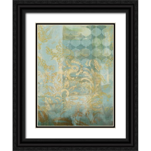 Zarris, Chariklia 12x14 Black Ornate Wood Framed with Double Matting Museum Art Print Titled - Gilded Tapestry I
