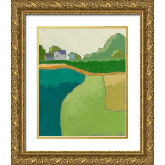 Zarris, Chariklia 12x14 Gold Ornate Wood Framed with Double Matting Museum Art Print Titled - Rural Vista II
