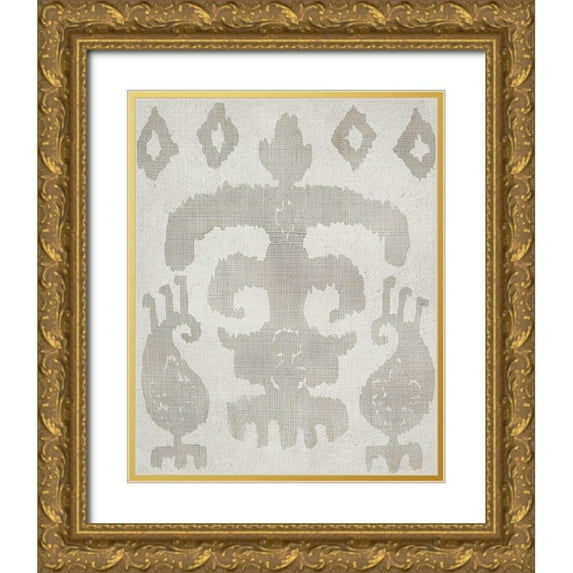 Zarris, Chariklia 12x14 Gold Ornate Wood Framed with Double Matting Museum Art Print Titled - Shadow Ikat III