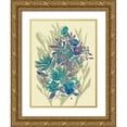 thumbnail image 1 of Zarris, Chariklia 12x14 Gold Ornate Wood Framed with Double Matting Museum Art Print Titled - Slate Flowers on Cream II, 1 of 4