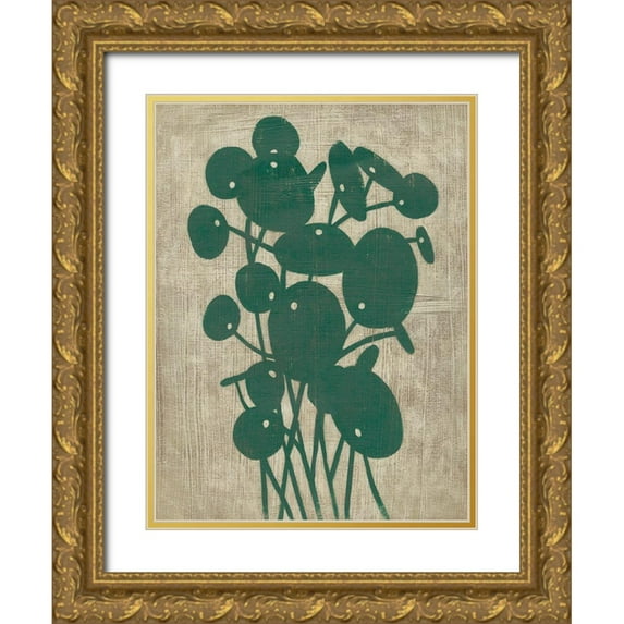 Zarris, Chariklia 12x14 Gold Ornate Wood Framed with Double Matting Museum Art Print Titled - Vintage Greenery IV