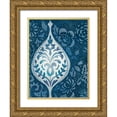 thumbnail image 1 of Zarris, Chariklia 12x14 Gold Ornate Wood Framed with Double Matting Museum Art Print Titled - Watercolor Blockprint II, 1 of 4