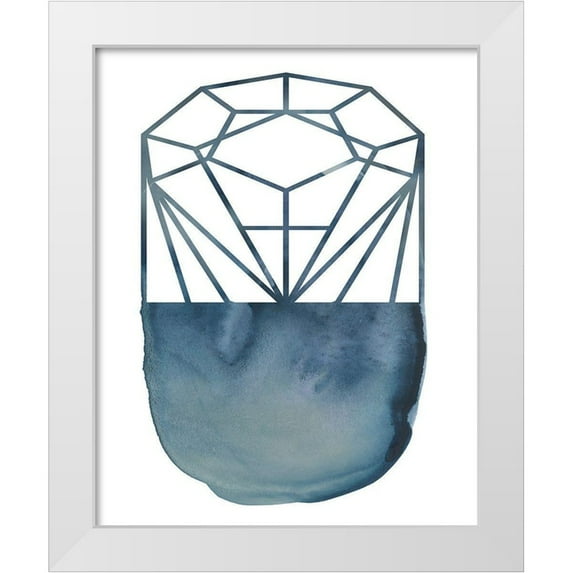 Zarris, Chariklia 12x14 White Modern Wood Framed Museum Art Print Titled - Cobalt Chrysalis I