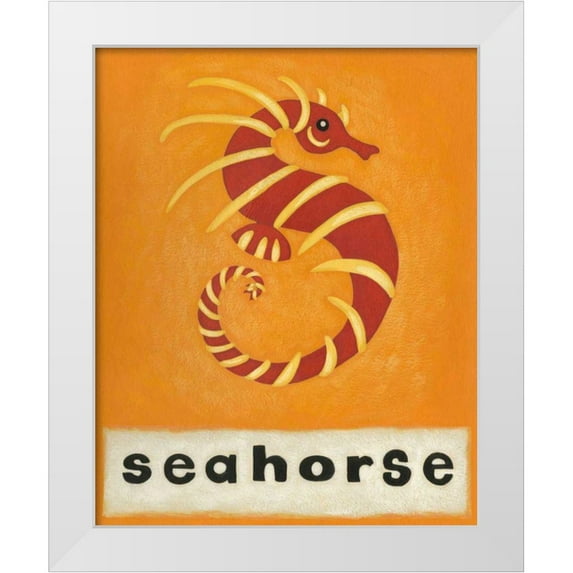 Zarris, Chariklia 12x14 White Modern Wood Framed Museum Art Print Titled - S is for Seahorse