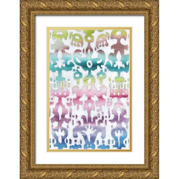 Zarris, Chariklia 13x18 Gold Ornate Wood Framed with Double Matting Museum Art Print Titled - Watercolor Ikat II